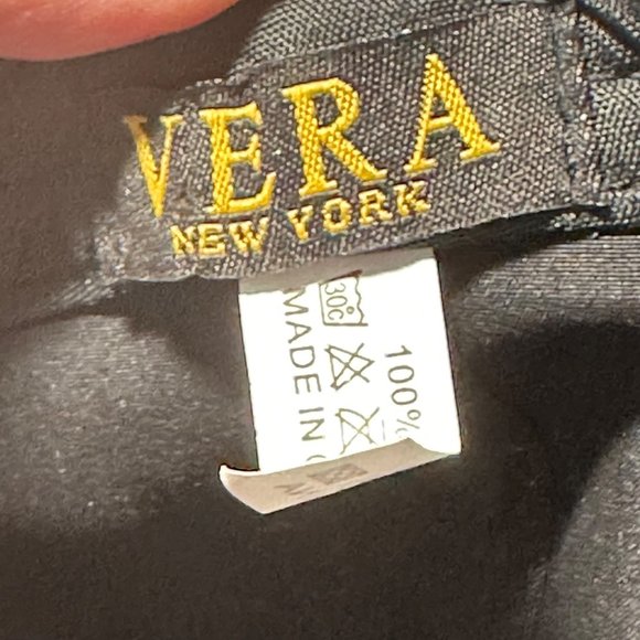 Vera New York Silver Hook & Loops Hat Cap Red & Black Rhinestone Stripes - Picture 9 of 10